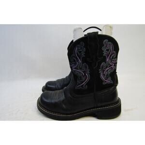 Ariat Fatbaby Womens Size 6.5 B Black Leather Cowboy Western Boots